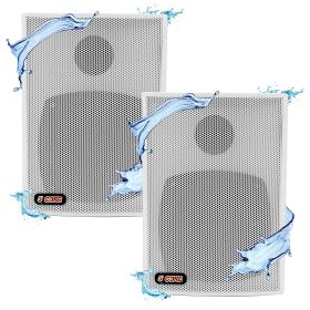 5 Core 4 Inch Outdoor Indoor Speaker 2 Way Pair 20W 8Î© High Performance Powerful Bass with Effortless Wall Mounting Swivel, All Weather Resistance