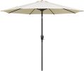 Simple Deluxe 9ft Outdoor Market Table Patio Umbrella with Button Tilt, Crank and 8 Sturdy Ribs for Garden, Beige - as Pic