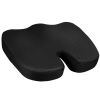 Seat Cushion Coccyx Orthopedic Memory Foam Cushion Tailbone Hip Support Chair Pillow for Office Car Seat - Black