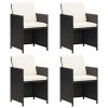 Patio Chairs 4 pcs Poly Rattan Black - Black