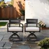 Outdoor Patio Aluminum Swivel Rocker 2PCS with Outdoor-grade Sunbrella Fabric Cushions, Ember Black - as Pic