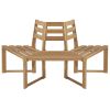 Tree Bench Half-hexagonal 63" Solid Acacia Wood