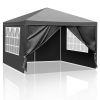 10'x10' Gazebo Waterproof Outdoor Canopy Patio Tent Party Tent for Wedding BBQ Cater, Black - as picture