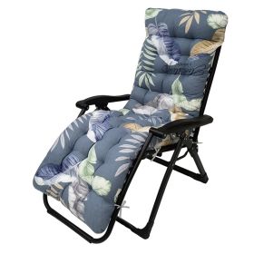 67x22in Chaise Lounger Cushion Recliner Rocking Chair Sofa Mat Deck Chair Cushion - Blue_MultiLeaf