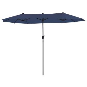 15 ft. Market No Weights Patio Umbrella 2-Side - Blue