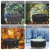 Circular Table Cover UV Water Resistant Outdoor Furniture Protector For Small Round Table Chairs Set - 6 Seat