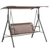 2-Seat Outdoor Patio Swing Chair-Brown (Swiship ship)(Prohibited by WalMart ) - Brown