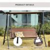 2-Seat Outdoor Patio Swing Chair-Brown (Swiship ship)(Prohibited by WalMart ) - Brown