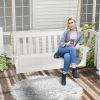 54 Inch HDPE Patio Porch Swing with Cup Holder - White