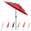 10Ft 3-Tiers Patio Umbrella Red - As Picture
