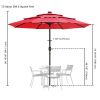 9Ft 3-Tiers 24LEDS Patio Umbrella Red