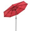 10Ft 3-Tiers Patio Umbrella Red - As Picture