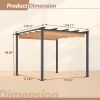 10' x 10' Aluminum Patio Pergola with Retractable Pergola Canopy, Backyard Shade Shelter for Porch, Outdoor Party, Garden, Grill Gazebo, Khaki - khaki