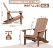 Patio Hips Plastic Adirondack Chair Lounger Weather Resistant Furniture for Lawn Balcony in Brown - as Pic