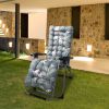 67x22in Chaise Lounger Cushion Recliner Rocking Chair Sofa Mat Deck Chair Cushion - Grey_GreenLeaf