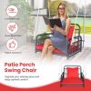 Patio Rattan Porch Swing Hammock Chair with Seat Cushion - Red