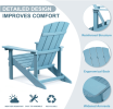 Patio Hips Plastic Adirondack Chair Lounger Weather Resistant Furniture for Lawn Balcony in Lake Blue - as Pic
