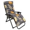 67x22in Chaise Lounger Cushion Recliner Rocking Chair Sofa Mat Deck Chair Cushion - Grey_YellowLeaf