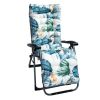67x22in Chaise Lounger Cushion Recliner Rocking Chair Sofa Mat Deck Chair Cushion - White_BlueLeaf