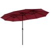 15 ft. Market No Weights Patio Umbrella 2-Side - Red