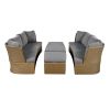 U_Style Customizable Outdoor Patio Furniture Set, Wicker Furniture Sofa Set with Thick Cushions, Suitable for Backyard, Porch. - as Pic
