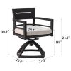 Outdoor Patio Aluminum Swivel Rocker 2PCS with Outdoor-grade Sunbrella Fabric Cushions, Ember Black - as Pic