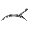 (Only for Pickup)Reclining Sun Lounger Set (Set of 2) - Black