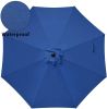 Simple Deluxe 9ft Outdoor Market Table Patio Umbrella with Button Tilt, Crank and 8 Sturdy Ribs for Garden, Blue - as Pic