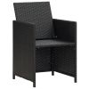 Patio Chairs 4 pcs Poly Rattan Black - Black