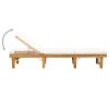 Folding Sun Lounger with Cushion Solid Acacia Wood - Brown