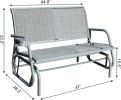 2 Person Swing Glider Chair Patio Swing Bench Garden Rocking Seat for Outdoor Patio,Backyard,Deck Swimming Pool - grey
