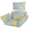 Egg Chair Cushion Hanging Basket Seat Cushion Thicken Soft Egg Swing Chair Pad Hanging Egg Chair Cushion with Headrest - Blue_YellowLeaf