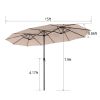 15 ft. Market No Weights Patio Umbrella 2-Side - Beige