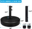 Simple Deluxe 20" Heavy Duty Patio Market Umbrella Stand with Steel Holder Water Filled for Outdoor, Lawn, Garden, 20inch, Round Base - as Pic