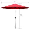 9 ft. Aluminum Market Crank and Tilt Patio Umbrella - Red