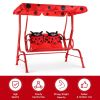 2 Person Kids Patio Swing Porch Bench with Canopy - Red