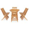 9 Piece Folding Patio Dining Set Solid Teak Wood