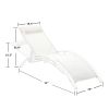 (Only for Pickup)Reclining Sun Lounger Set (Set of 2) - White