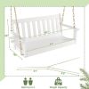 54 Inch HDPE Patio Porch Swing with Cup Holder - White