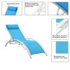 (Only for Pickup)Reclining Sun Lounger Set (Set of 2) - Blue