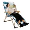 67x22in Chaise Lounger Cushion Recliner Rocking Chair Sofa Mat Deck Chair Cushion - White_BlueLeaf