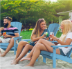 Patio Hips Plastic Adirondack Chair Lounger Weather Resistant Furniture for Lawn Balcony in Lake Blue - as Pic