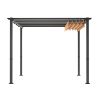 10' x 10' Aluminum Patio Pergola with Retractable Pergola Canopy, Backyard Shade Shelter for Porch, Outdoor Party, Garden, Grill Gazebo, Khaki - khaki