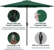 Simple Deluxe 9ft Outdoor Market Table Patio Umbrella with Button Tilt, Crank and 8 Sturdy Ribs for Garden, Green - as Pic