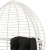 Black and White Patio Chair with Removable Cushion - as Pic
