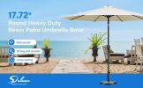 17.72" 24.2 lbs Market Heavy Duty Umbrella Round Stand Base for Patio, Outdoor, Deck, Lawn, Garden, Bronze - as Pic