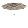 10Ft 3-Tiers Patio Umbrella Khaki - As Picture
