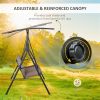 2-Seat Outdoor Patio Swing Chair-Brown (Swiship ship)(Prohibited by WalMart ) - Brown