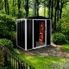 6 x 4 FT Outdoor Storage Shed, Metal Garden Storage House with Double Sliding Doors for Backyard Outdoor Patio, Black - Black