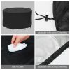 Circular Table Cover UV Water Resistant Outdoor Furniture Protector For Small Round Table Chairs Set - 6 Seat